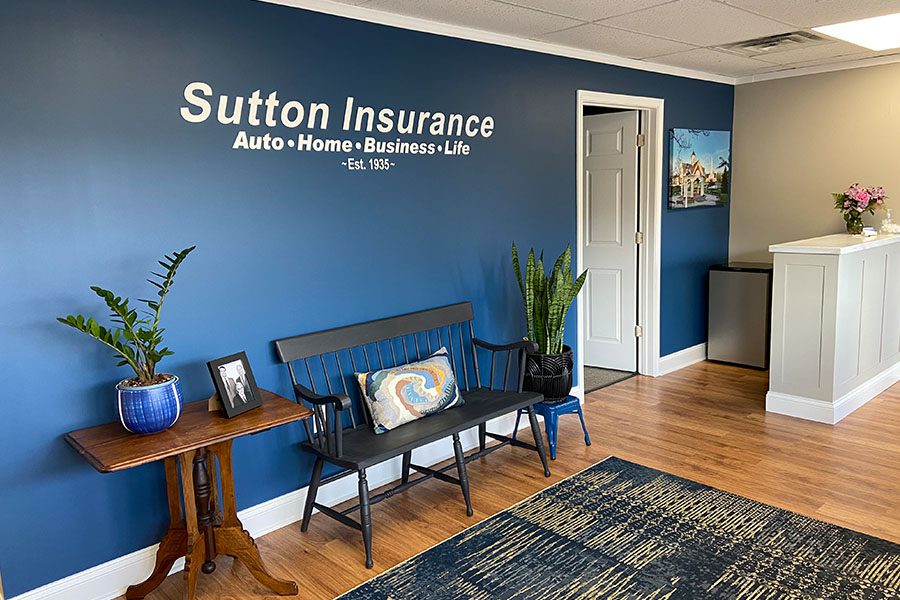 Meet Our Team - Sutton Insurance Office Waiting Area on a Nice Day